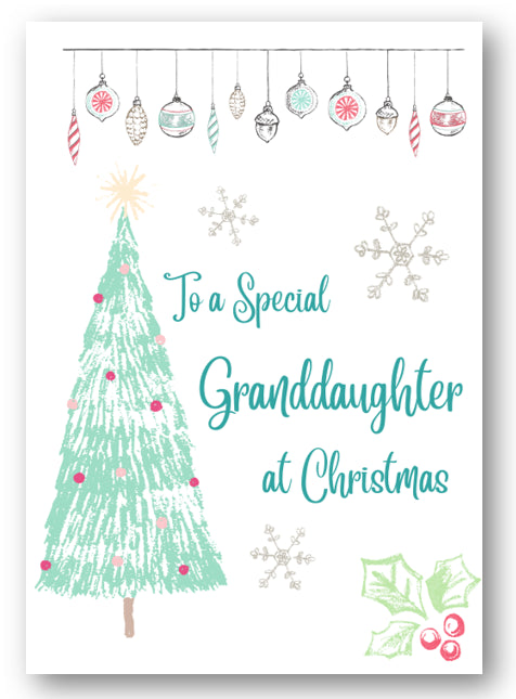 Second Ave Granddaughter Christmas Tree Xmas Holiday Festive Greetings Card