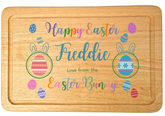 Second Ave Personalised Easter Bunny Treat Board Wooden Serving Platter Novelty Easter Gift Idea