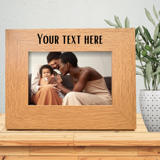 Second Ave Personalised Custom Message Oak 6x4 Landscape Picture Photo Frame Gift