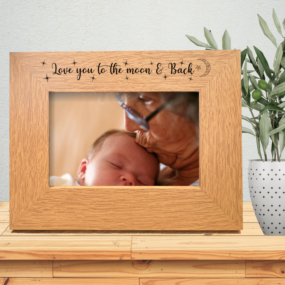 Second Ave Love You To The Moon & Back Oak 6x4 Landscape Picture Photo Frame Gift