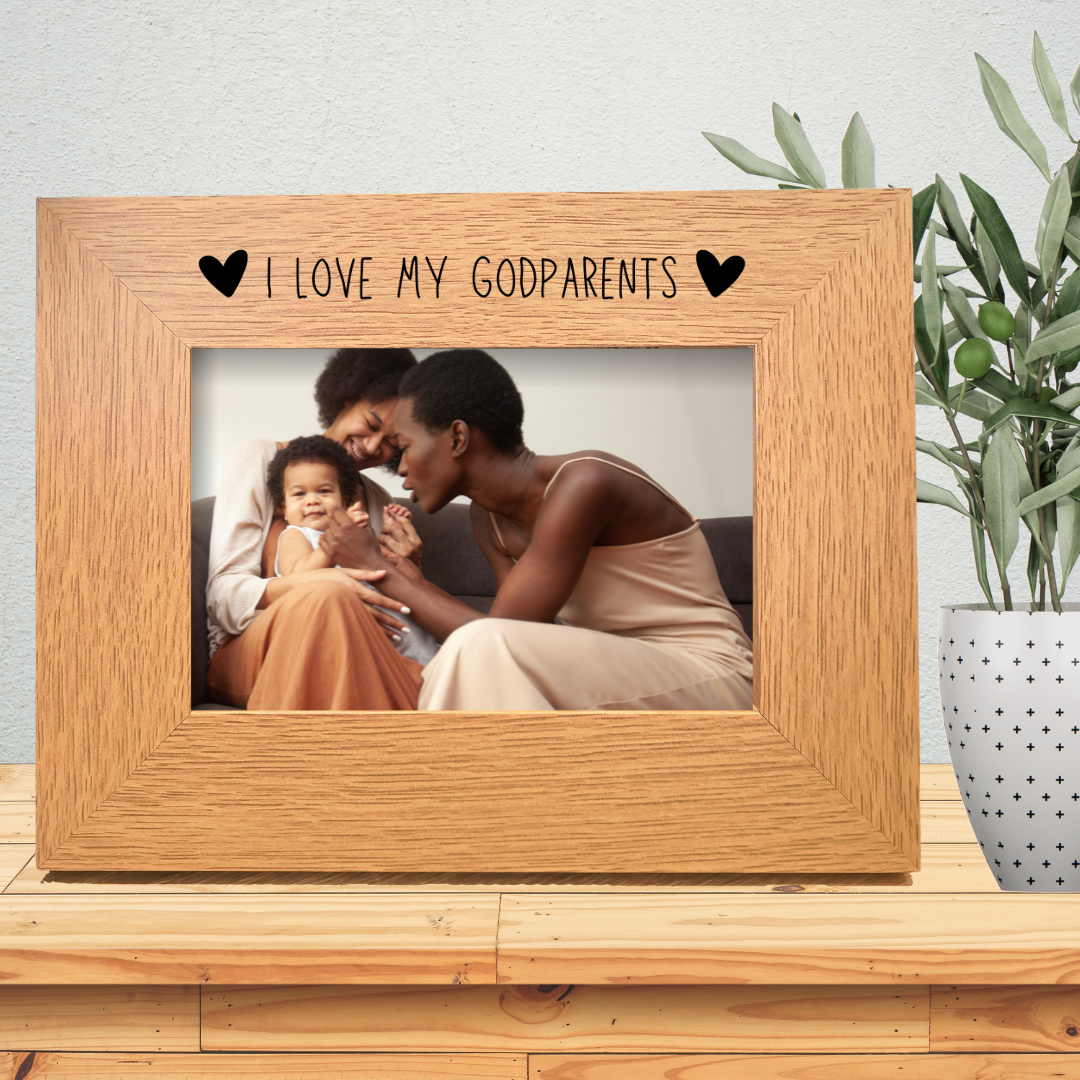 Second Ave Oak 6x4 Landscape Picture Photo Frame I Love My Godparents Gift