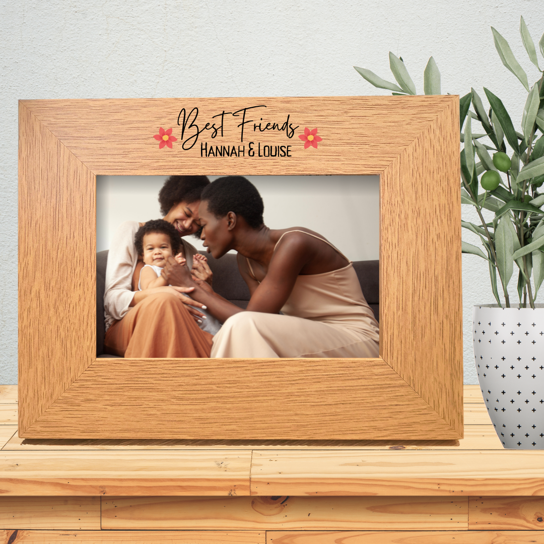 Second Ave Personalised Best Friends Oak 6x4 Landscape Picture Photo Frame Gift