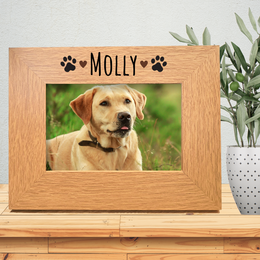 Second Ave Personalised Pet Oak 6x4 Landscape Picture Photo Frame Gift