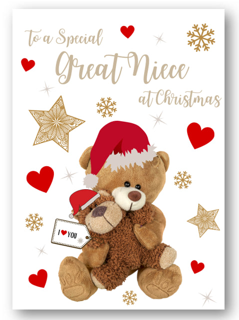 Second Ave Great Niece Bear Heart Christmas Xmas Holiday Festive Greetings Card