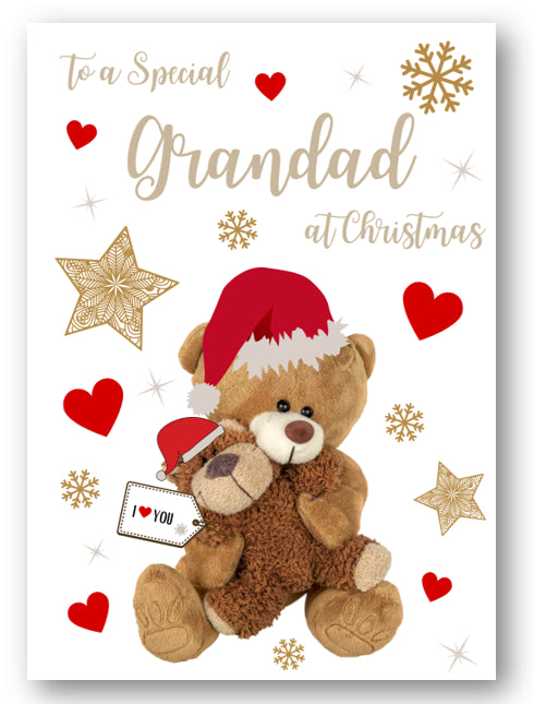 Second Ave Grandad Bear Heart Christmas Xmas Holiday Festive Greetings Card