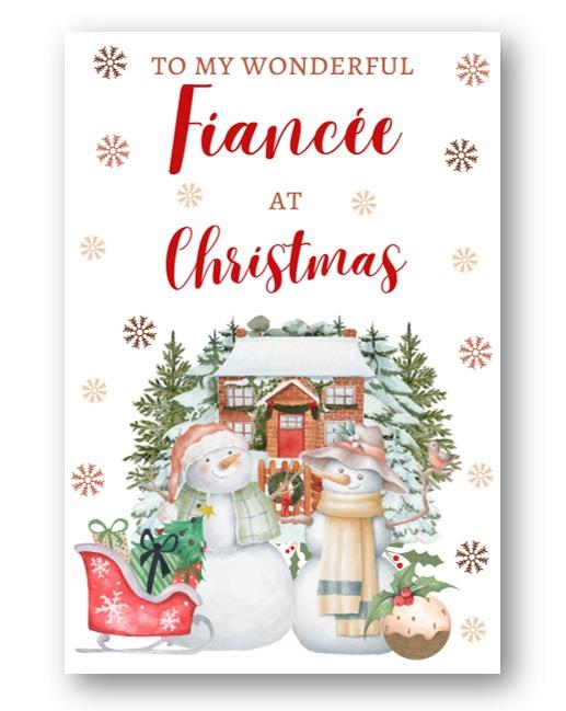 Second Ave Fiancee Christmas Snowmen Winter Xmas Holiday Festive Greetings Card