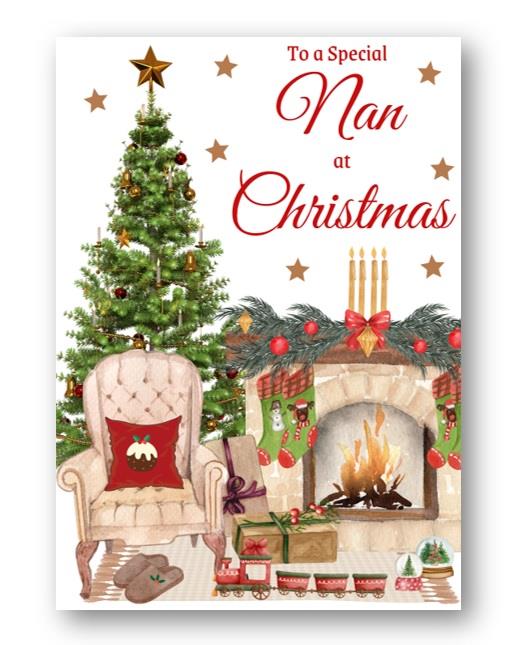 Second Ave Nan Christmas Home Fireplace Xmas Holiday Festive Greetings Card