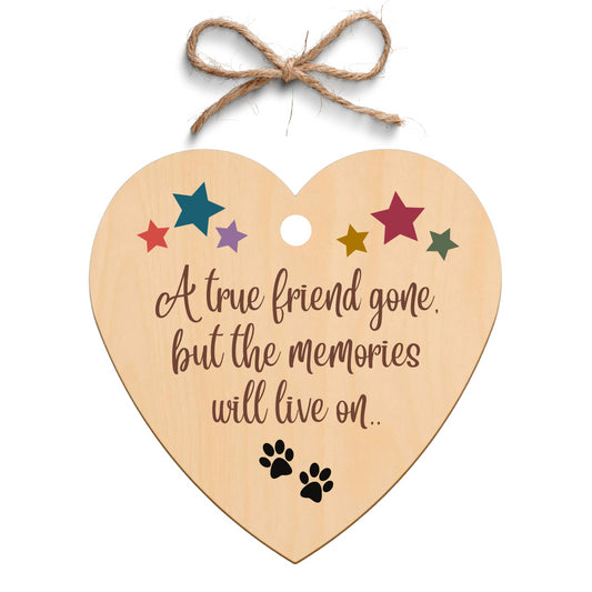 Second Ave Pet Remembrance Memories Wooden Hanging Heart Christmas Xmas Tree Decoration Bauble