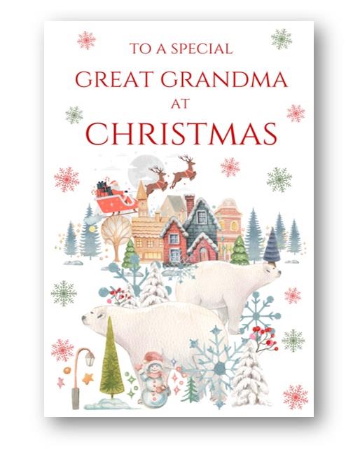 Second Ave Great Grandma Christmas Polar Bear Xmas Holiday Festive Greetings Card