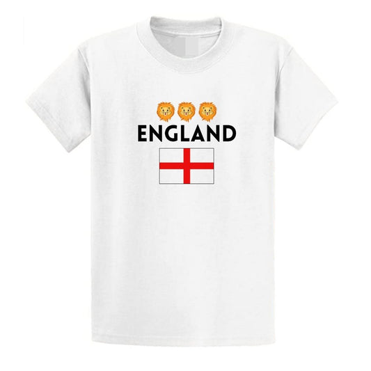 Second Ave Baby/Children's Three Lions England Football Euros World Cup White T Shirt Top Kit