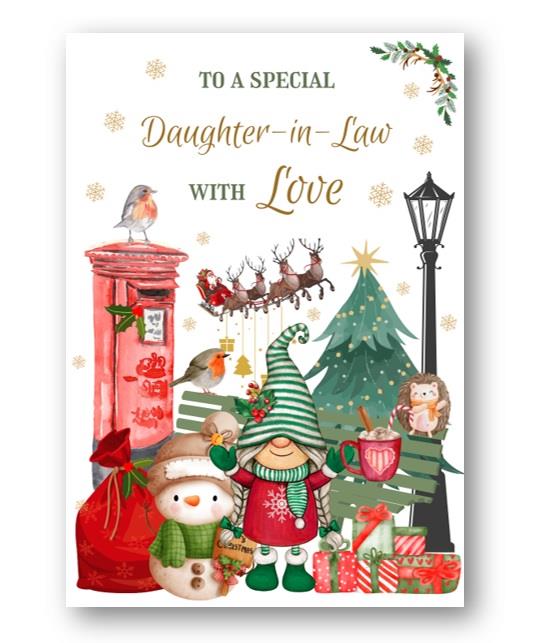 Second Ave Daughter-in-Law Christmas Winter Postbox Xmas Holiday Festive Greetings Card