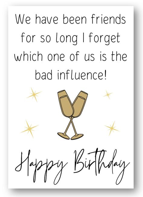 Second Ave Funny Bad Influence Friend Joke Happy Birthday Card