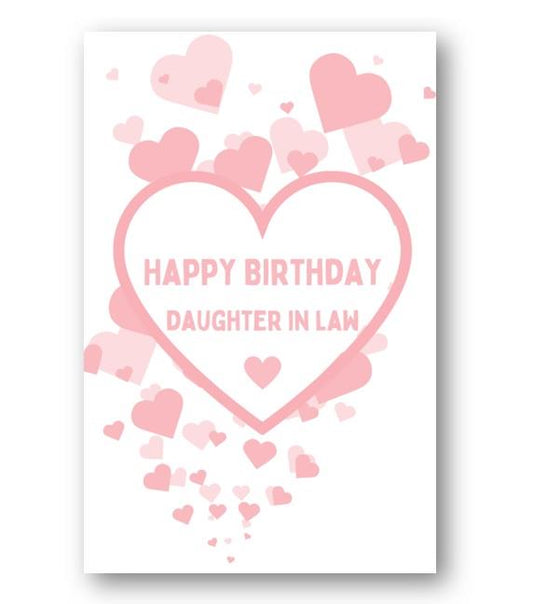 Second Ave Daughter in Law Pink Hearts Love Cute Happy Birthday Card Greetings Card For Her