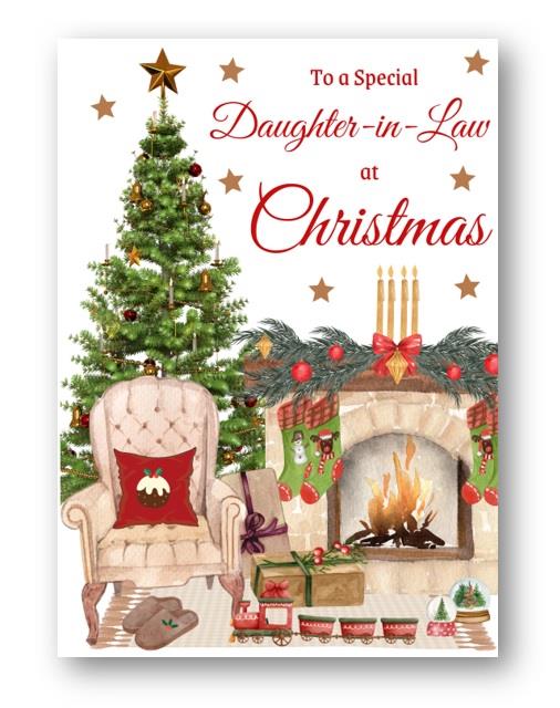 Second Ave Daughter-in-Law Christmas Home Fireplace Xmas Holiday Festive Greetings Card