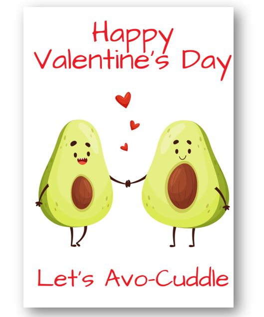 Second Ave Funny Cute Let's Avo-Cuddle Pun Valentine's Day Card For Him/Her