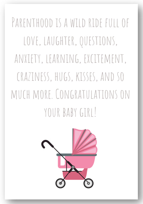 Second Ave Parenthood Is A Wild Ride Pram Newborn Baby Girl Congratulations Card