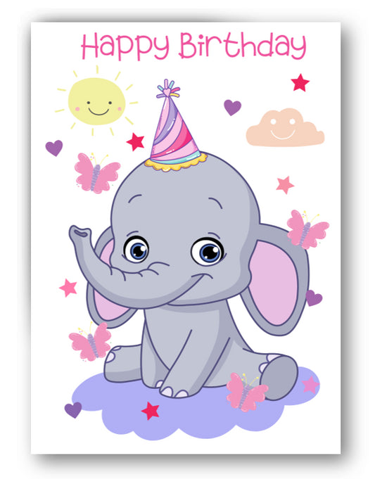 Second Ave Children's Kids Elephant Birthday Card Greetings Card