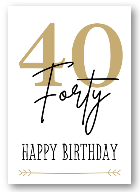 Second Ave Gold Forty 40th Happy Birthday Card