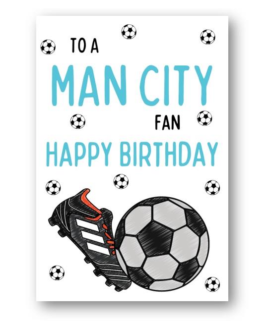 Second Ave Manchester City Football Fan Adult Children's Kids Birthday Greetings Card