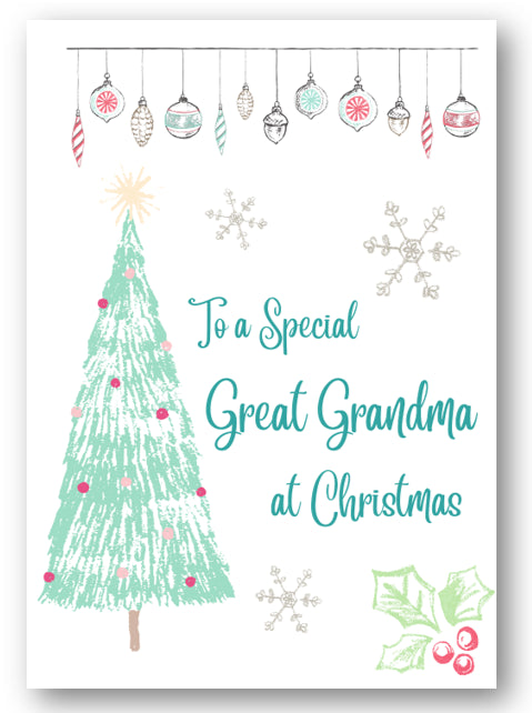 Second Ave Great Grandma Christmas Tree Xmas Holiday Festive Greetings Card