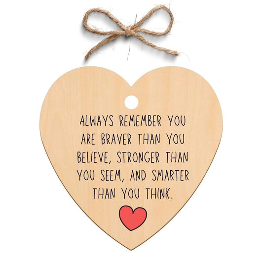 Second Ave Always Remember Wooden Hanging Friendship Heart Gift Plaque