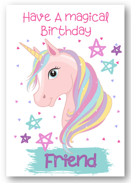 Second Ave Friend Children's Kids Magical Unicorn Birthday Card For Her Greetings Card