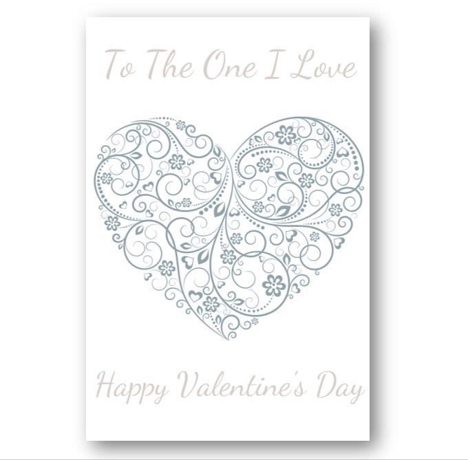 Second Ave To The One I Love Valentine Card For Her Cute Romantic Card - Blue Heart Design