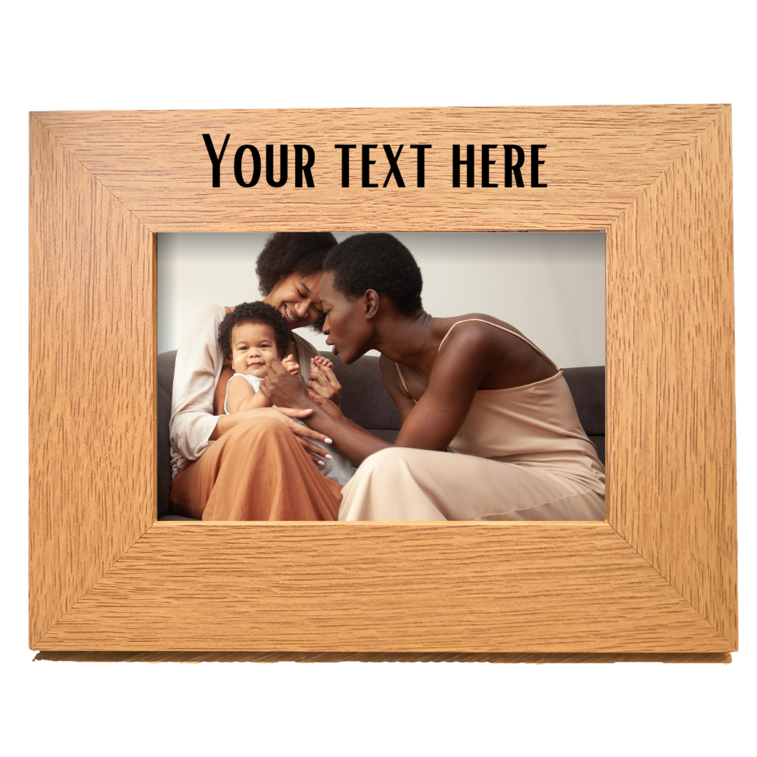 Second Ave Personalised Custom Message Oak 6x4 Landscape Picture Photo Frame Gift