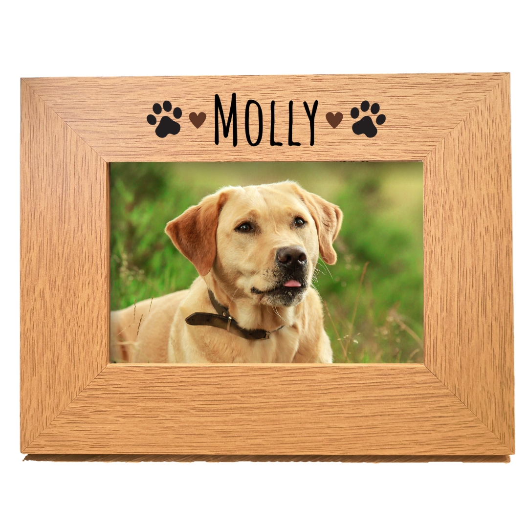 Second Ave Personalised Pet Oak 6x4 Landscape Picture Photo Frame Gift