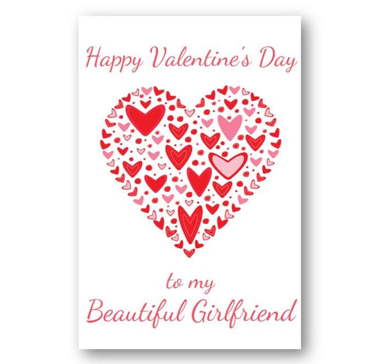 Second Ave Girlfriend Valentine Card For Her Cute Romantic Card - Red Heart Design