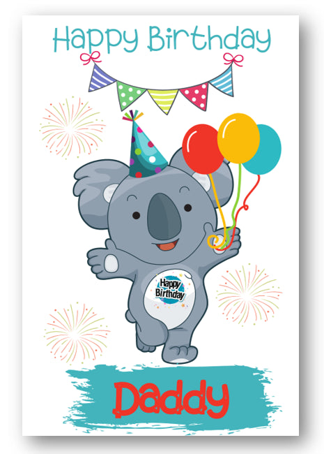 Second Ave Daddy Children's Kids Koala Bear Birthday Card For Him Greetings Card