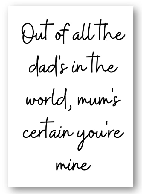 Second Ave Funny Dad I'm Sure You're Mine Birthday Father's Day Card