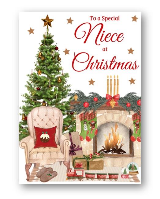 Second Ave Niece Christmas Home Fireplace Xmas Holiday Festive Greetings Card