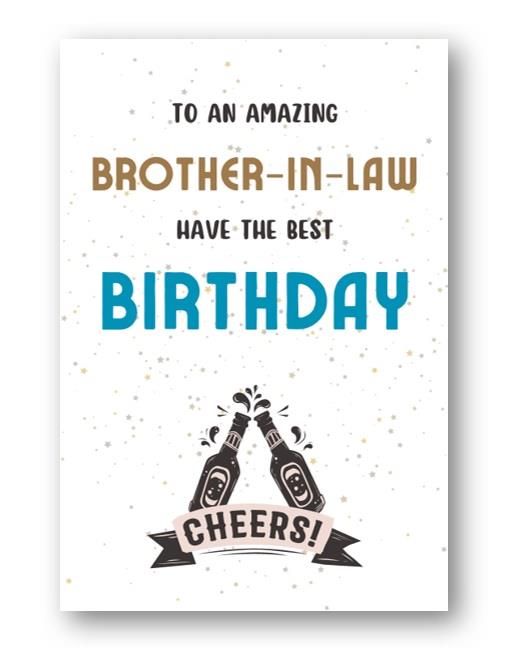 Second Ave Cheers Brother-in-Law Birthday Greetings Card