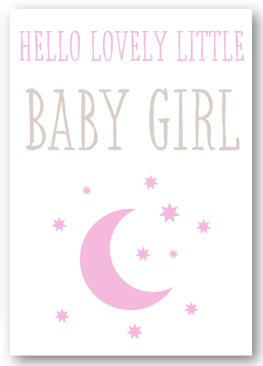 Second Ave Hello Lovely Little Baby Girl Newborn Baby Congratulations Card