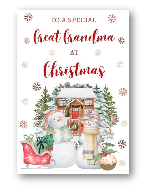 Second Ave Great Grandma Christmas Snowmen Winter Xmas Holiday Festive Greetings Card