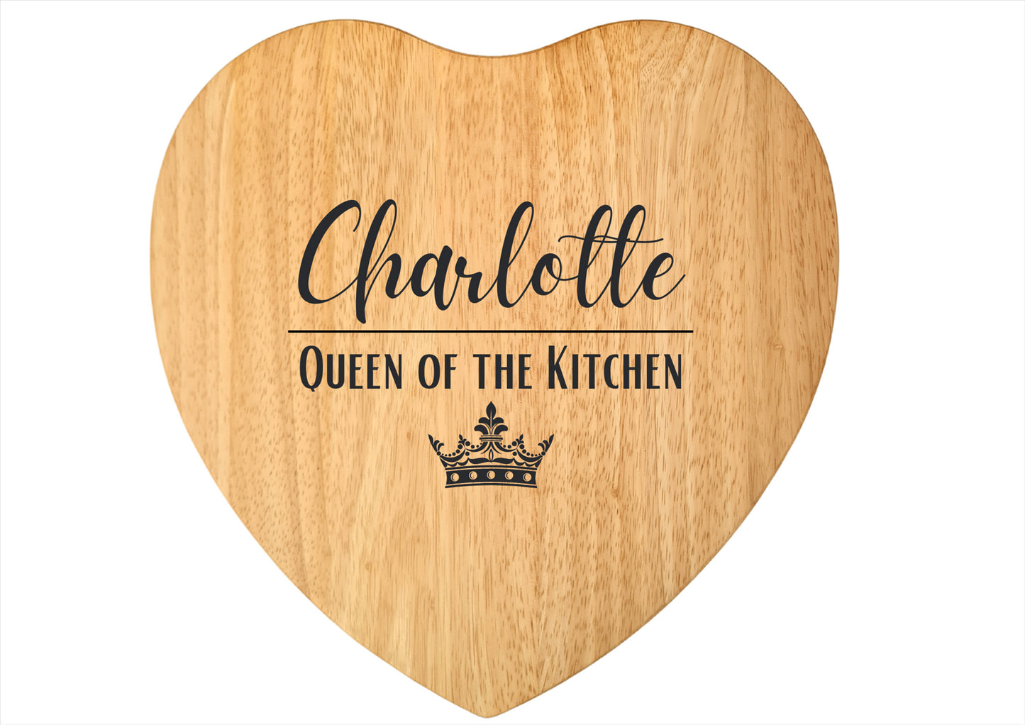 Second Ave Personalised Queen of the Kitchen Heart Chopping Board Cheese Board Birthday Xmas Gift