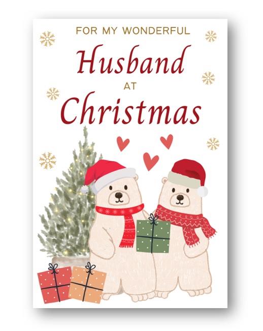 Second Ave Husband Polar Bear Christmas Xmas Holiday Festive Greetings Card