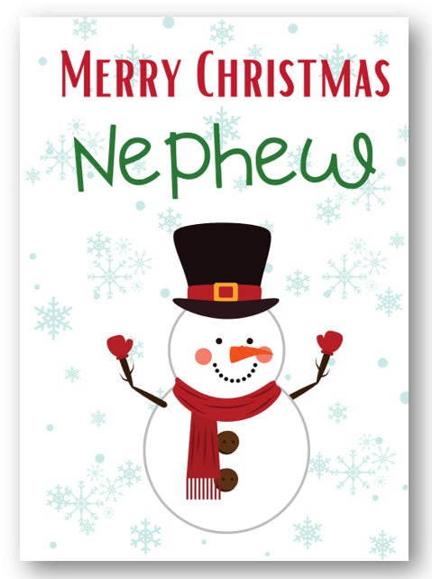 Second Ave Nephew Snowman Children's Kids Christmas Xmas Holiday Festive Greetings Card