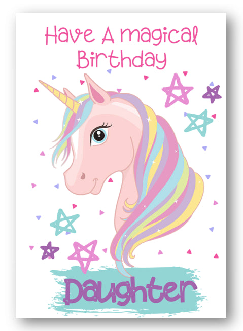 Second Ave Daughter Children's Kids Magical Unicorn Birthday Card For Her Greetings Card