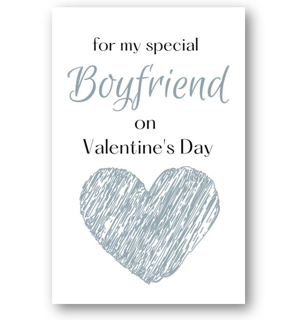 Second Ave Boyfriend Valentine Card For Him Cute Romantic Heart Card - Design 3