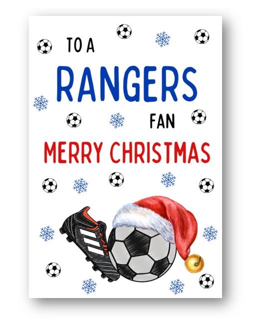 Second Ave Rangers Football Fan Adult Children's Kids Christmas Xmas Holiday Festive Greetings Card