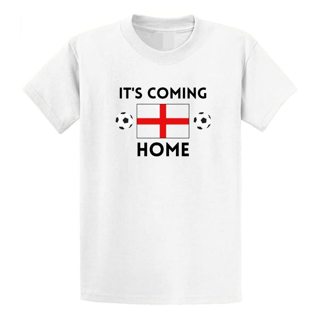 Second Ave Adult Unisex It's Coming Home England Football World Cup Euros White T Shirt Top Kit