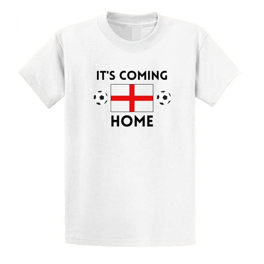 Second Ave Adult Unisex It's Coming Home England Football World Cup Euros White T Shirt Top Kit