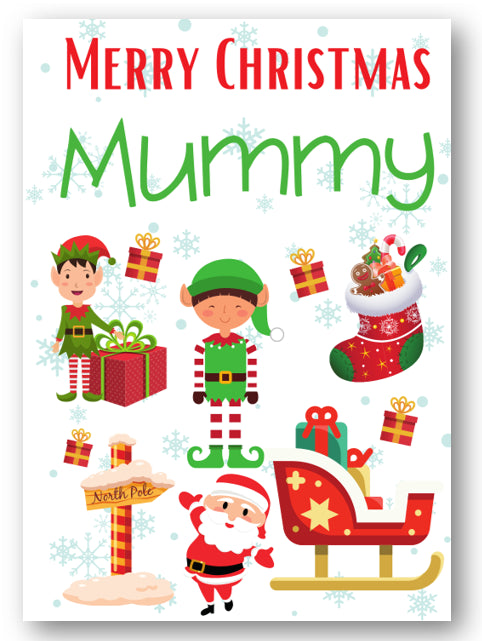 Second Ave Mummy Santa Elf Workshop Children's Kids Christmas Xmas Holiday Festive Greetings Card