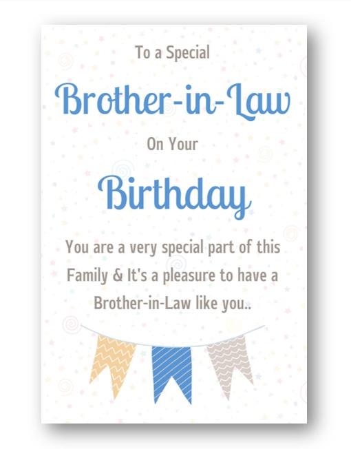 Second Ave To A Special Brother-in-Law Bunting Birthday Greetings Card