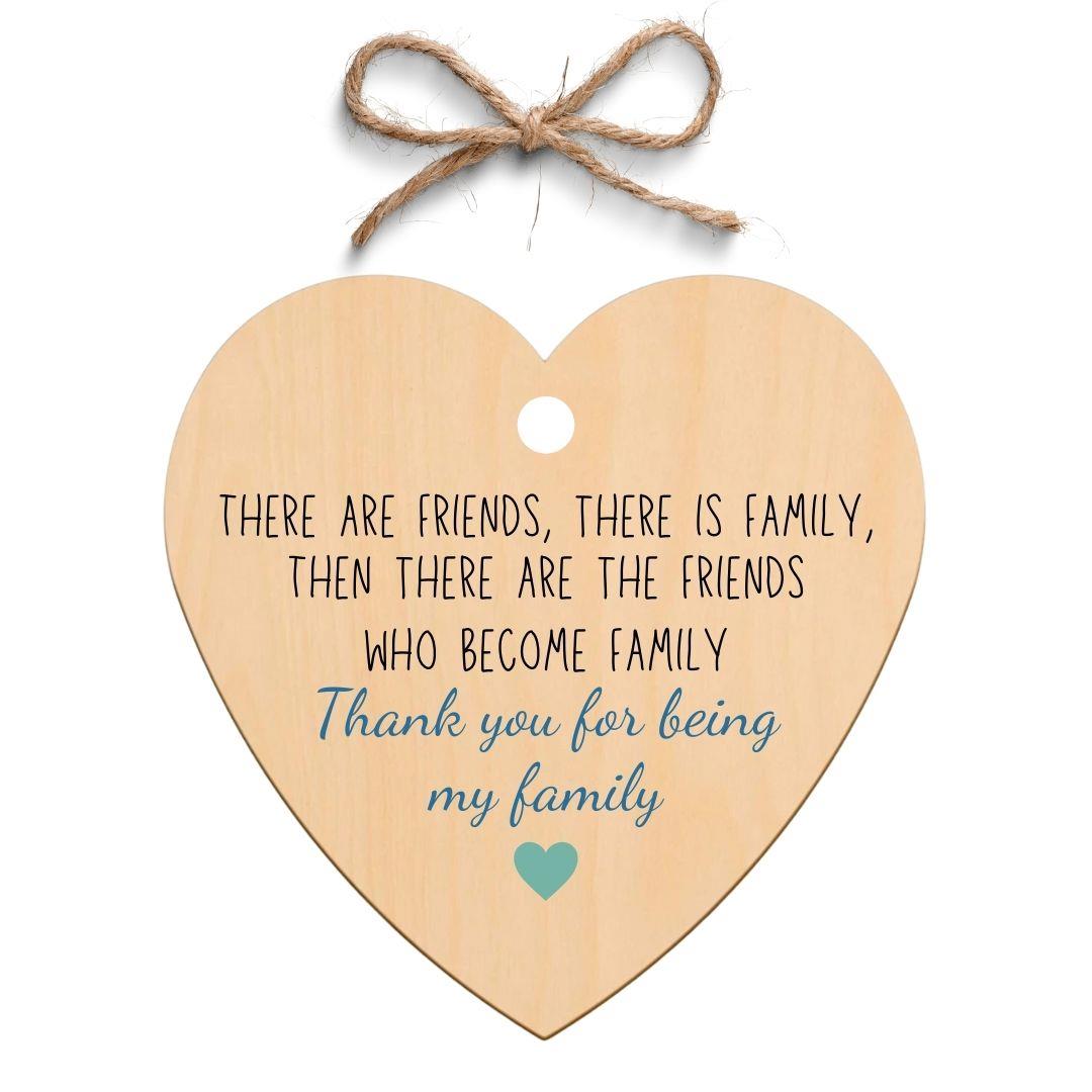 Second Ave Friends That Are Family Wooden Hanging Friendship Heart Gift Plaque