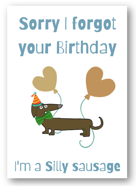 Second Ave Funny Late Birthday Silly Sausage Joke Happy Birthday Card