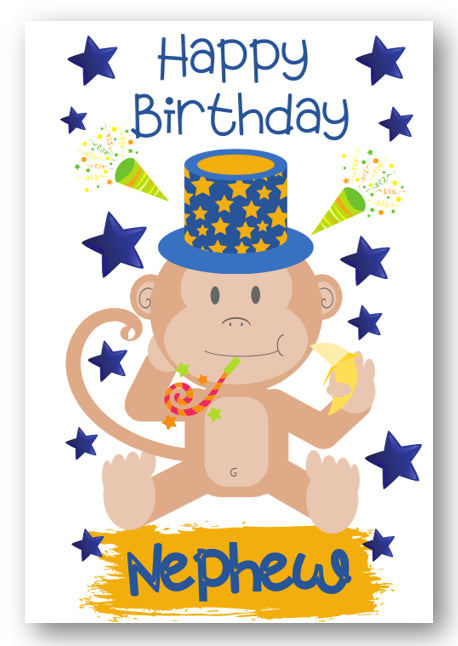 Second Ave Nephew Children's Kids Monkey Birthday Card For Him Greetings Card