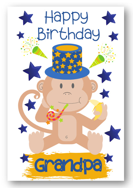 Second Ave Grandpa Children's Kids Monkey Birthday Card For Him Greetings Card